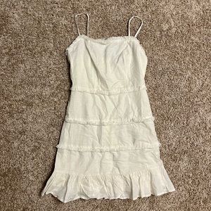 Blue Blush White Ruffle Dress